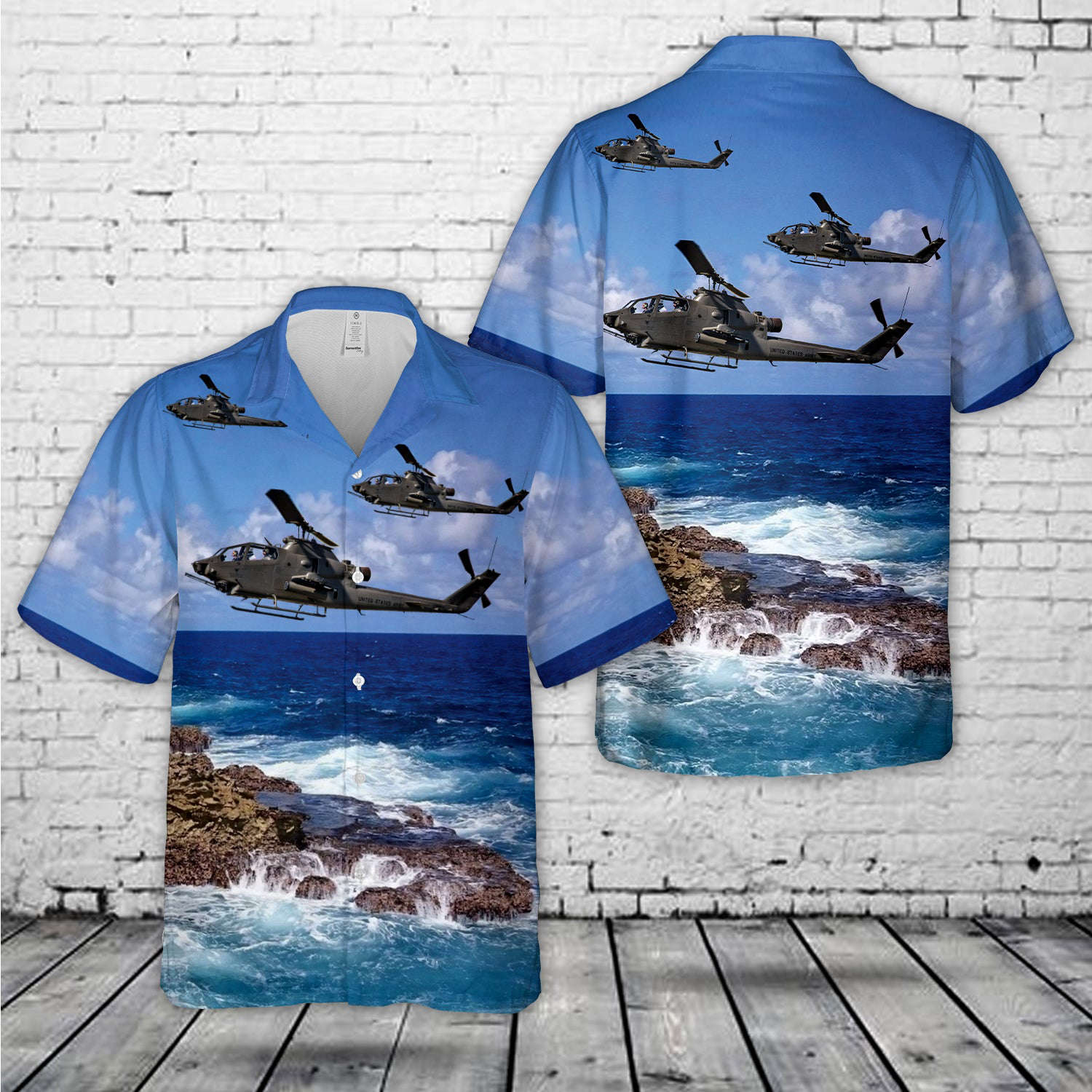 US Army Bell AH-1F Huey Cobra Attack Helicopter Hawaiian Shirt Gift for Men Dad Father Gift for Men Dad Father