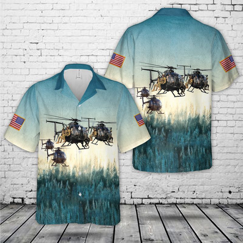 US Army Boeing AH-6 The Little Bird Hawaiian Shirt Gift for Men Dad Father Gift for Men Dad Father