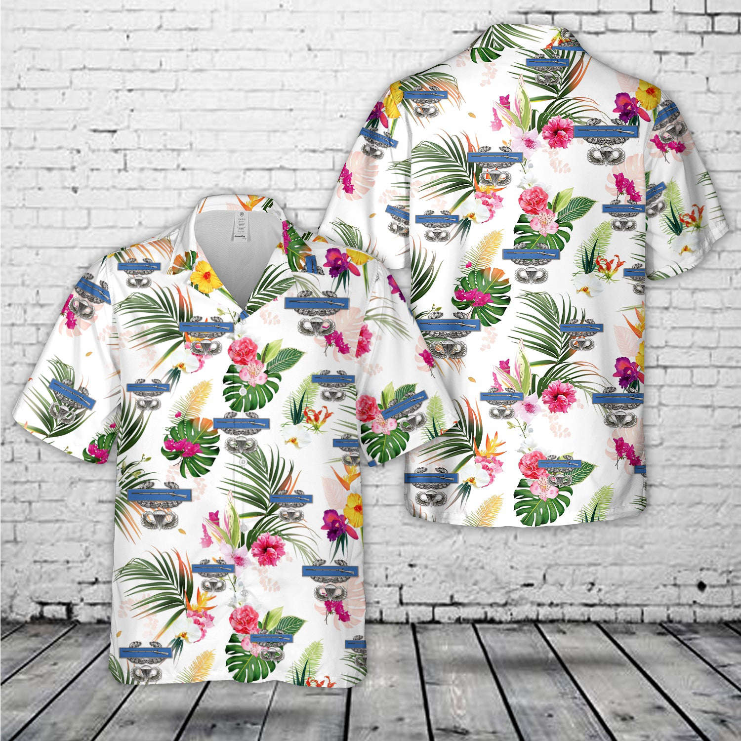 US Army CIB Jump Wings Hawaiian Shirt Gift for Men Dad Father Gift for Men Dad Father