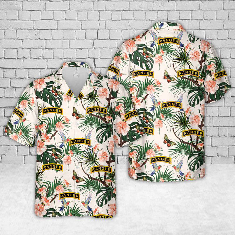 US Army Ranger Tab Hawaiian Shirt Gift for Men Dad Father Gift for Men Dad Father