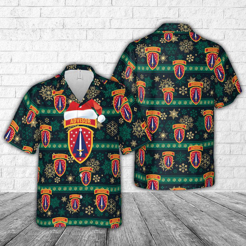 US Army Security Force Assistance Brigade Christmas Hawaiian Shirt Gift for Men Dad Father Gift for Men Dad Father