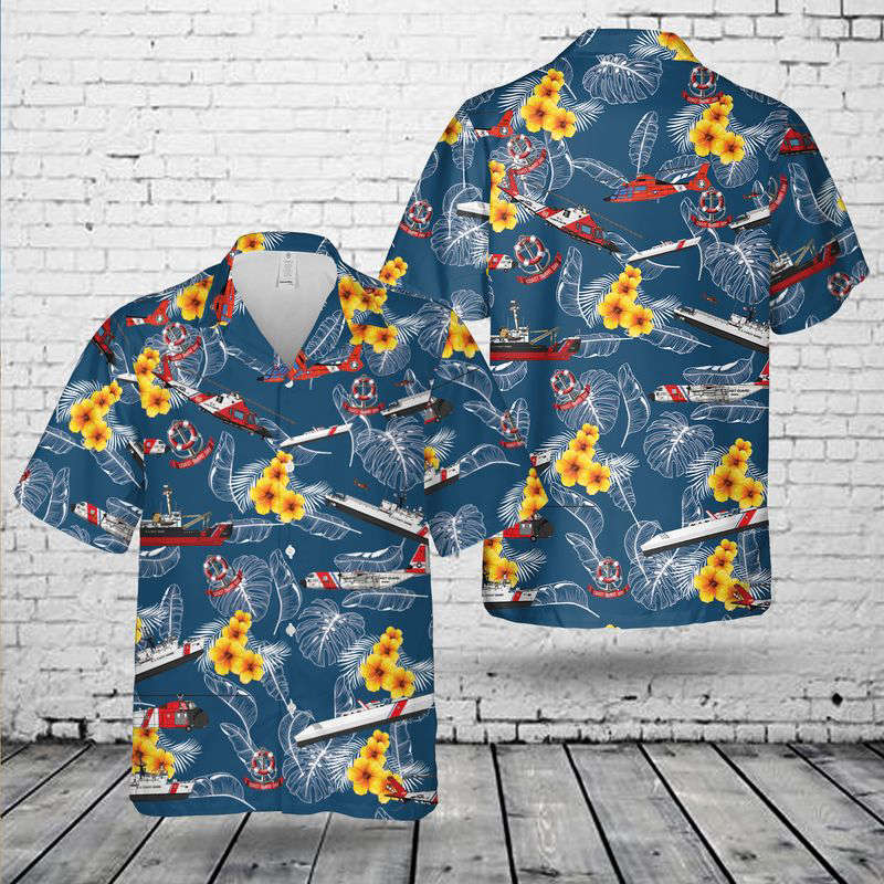 US Coast Guard Birthday Hawaiian Shirt Gift for Men Dad Father Gift for Men Dad Father