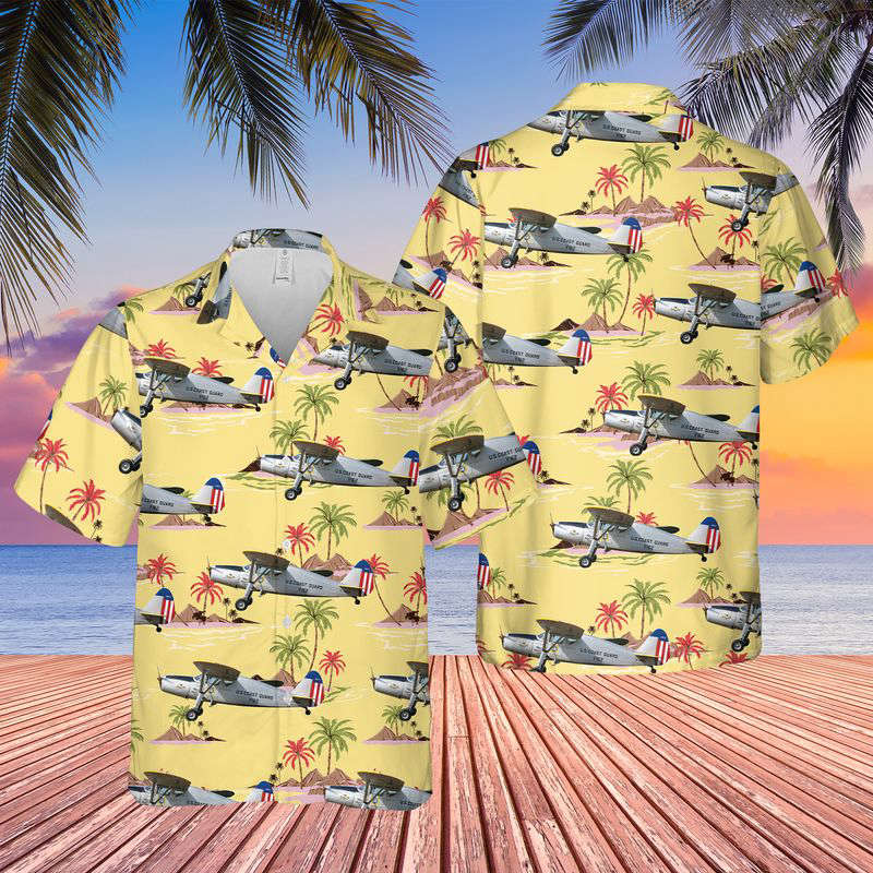 US Coast Guard Fairchild 24 WW2 Hawaiian Shirt Gift for Men Dad Father Gift for Men Dad Father
