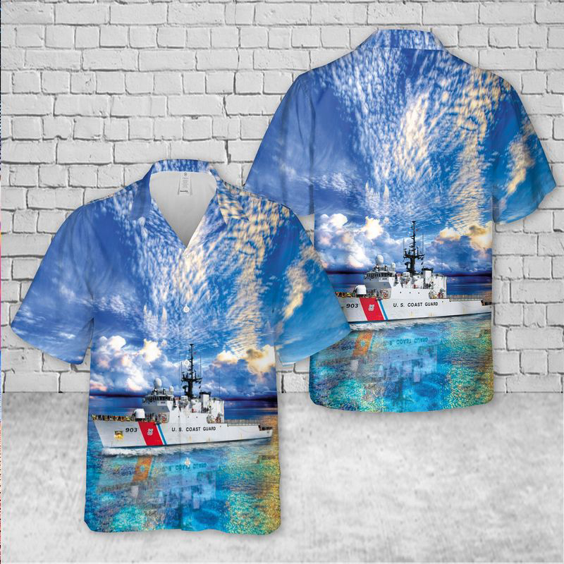 US Coast Guard Famous-class Cutter USCGC Harriet Lane (WMEC-903) Hawaiian Shirt Gift for Men Dad Father Gift for Men Dad Father