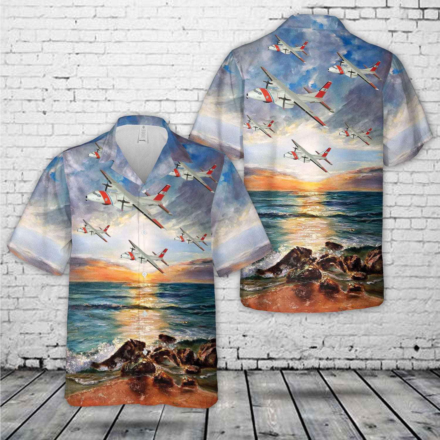 US Coast Guard HC-144 Ocean Sentry Hawaiian Shirt Gift for Men Dad Father Gift for Men Dad Father
