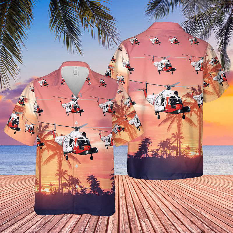 US Coast Guard Sikorsky HH-52A Seaguard Hawaiian Shirt Gift for Men Dad Father Gift for Men Dad Father