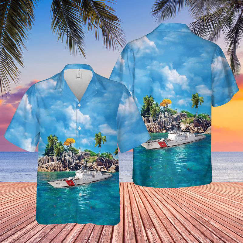 US Coast Guard The First Legend-class National Security Cutters USCGC Bertholf (WMSL-750) Hawaiian Shirt Gift for Men Dad Father Gift for Men Dad Father