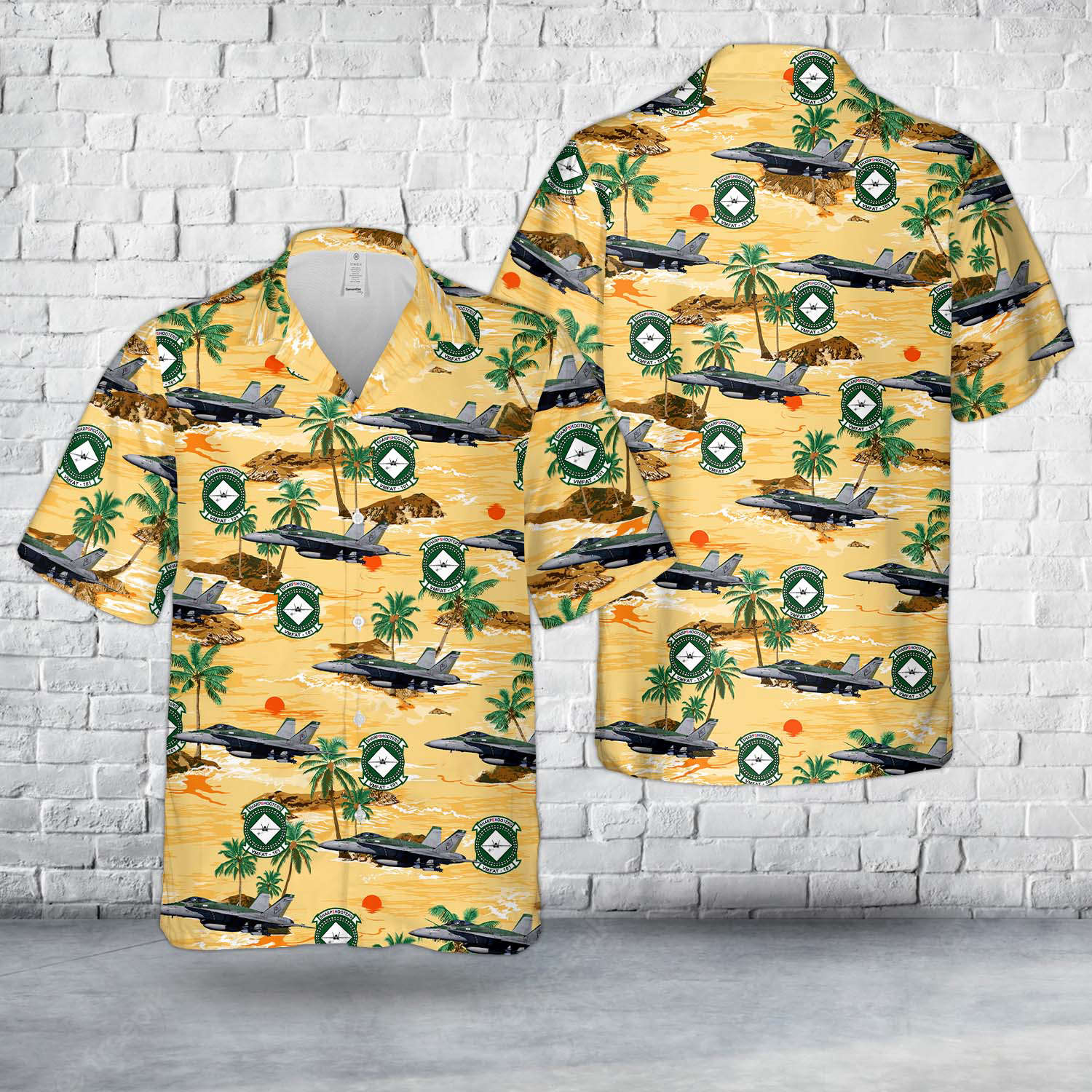 US Marine Corps VMFAT-101 Sharpshooters F/A-18C Hornet Hawaiian Shirt Gift for Men Dad Father Gift for Men Dad Father