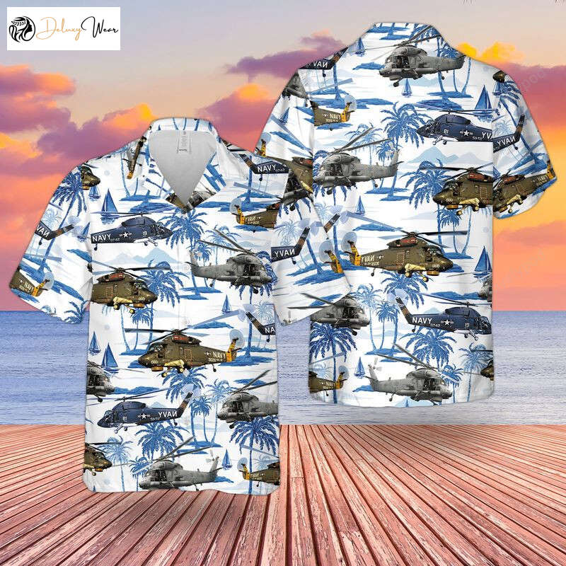 New US Navy Kaman SH-2 Seasprite Hawaiian Shirt Gift for Men Women Fans - Men s Short Sleeve Authentic Design