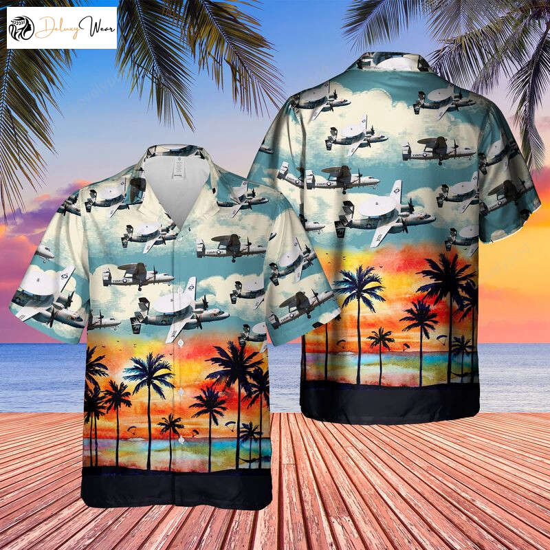 Stylish US Navy Northrop Grumman E-2 Hawkeye Hawaiian Shirt Gift for Men Women Fans for Men: Short Sleeve with Aloha Vibes