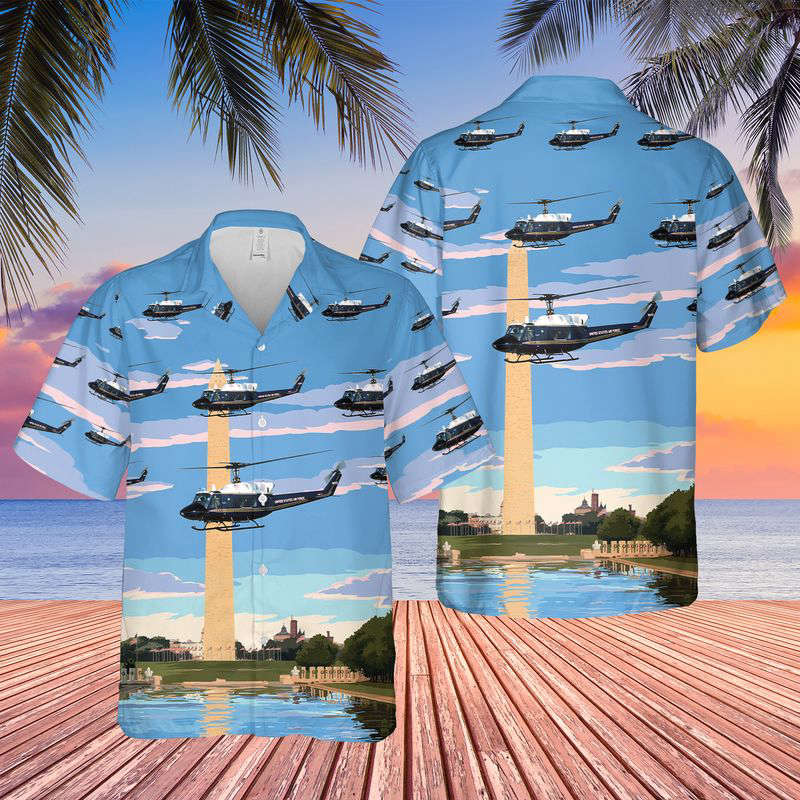 USAF Bell UH-1N Twin Huey Of The 1st Helicopter Squadron Hawaiian Shirt Gift for Men Dad Father Gift for Men Dad Father