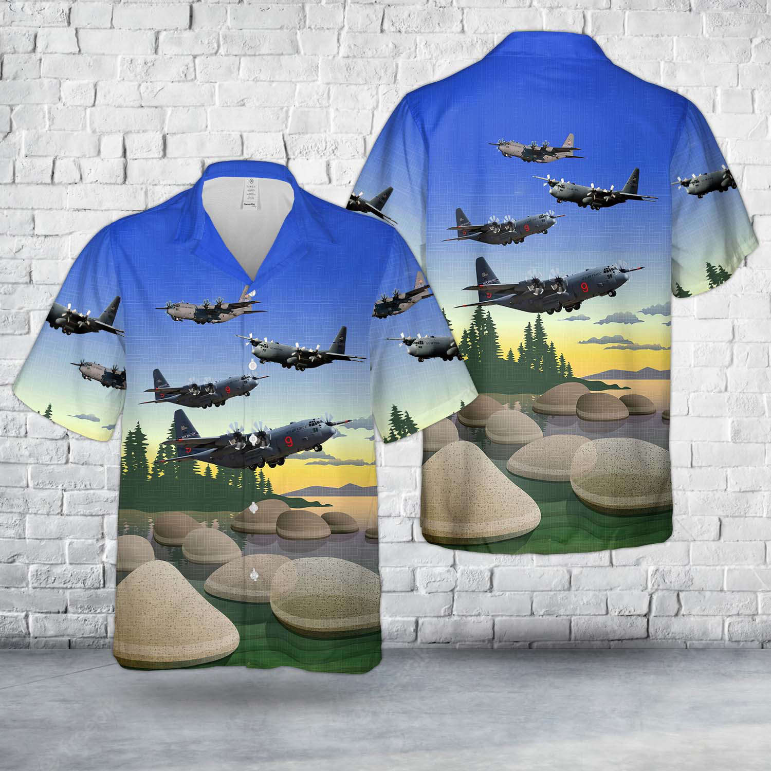 USAF Nevada Air National Guard 152nd Airlift Wing C-130 Hawaiian Shirt Gift for Men Dad Father Gift for Men Dad Father