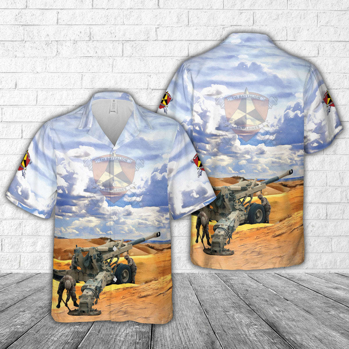USMC 1st Battalion 12th Marines (1 12) Artilleryman Hawaiian Shirt Gift for Men Dad Father Gift for Men Dad Father