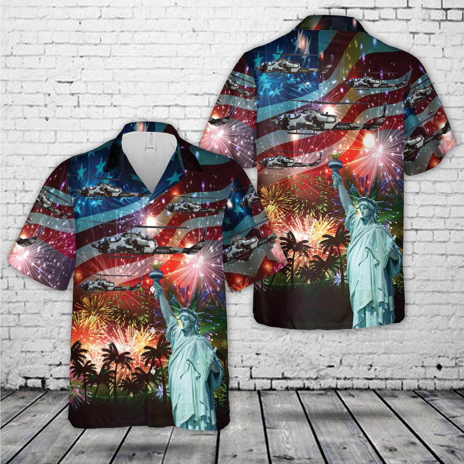 USMC Bell AH-1T Sea Cobra (209) 4th Of July Hawaiian Shirt Gift for Men Dad Father Gift for Men Dad Father