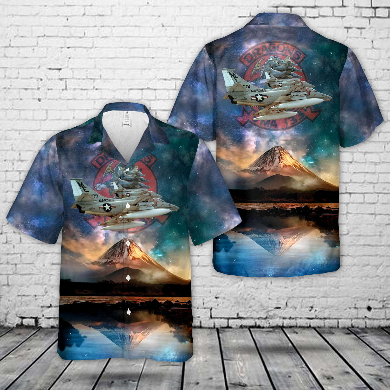USMC Marine Attack Squadron 133VMA-133 “Dragons” Douglas A-4 Skyhawk Hawaiian Shirt Gift for Men Dad Father Gift for Men Dad Father