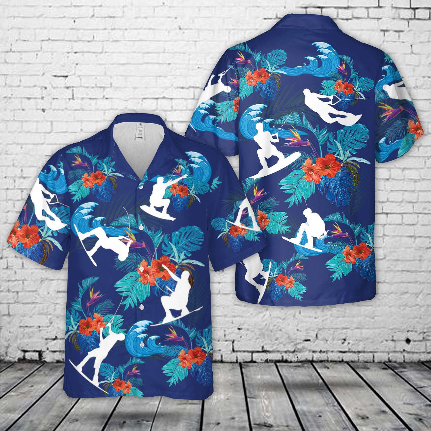 Wakeboarding Silhouettes Hawaiian Shirt Gift for Men Dad Father Gift for Men Dad Father