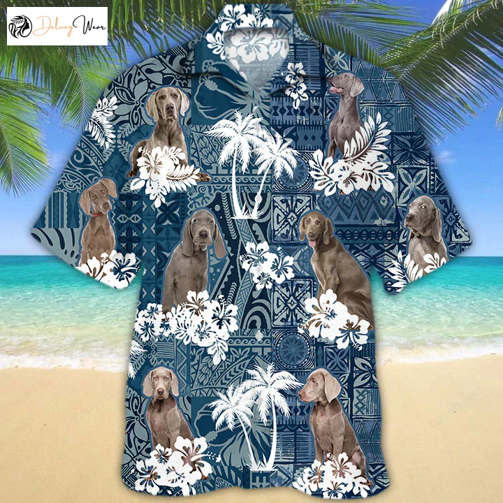 Stylish Weimaraner Hawaiian Shirt Gift for Men Women Fans: Perfect for Dog Lovers & Beach Enthusiasts