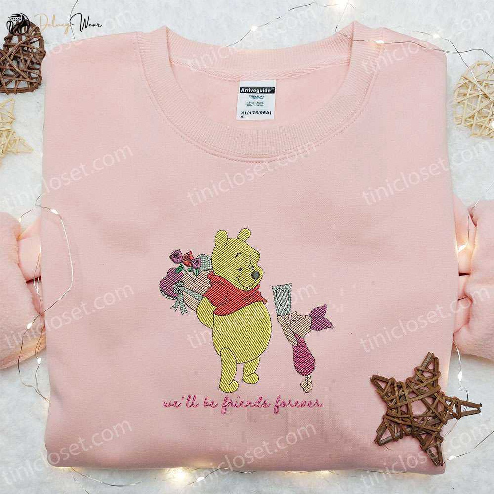 Disney Friends Forever: Pooh & Piglet Embroidered Shirt & Hoodie – Best Gift for Friends