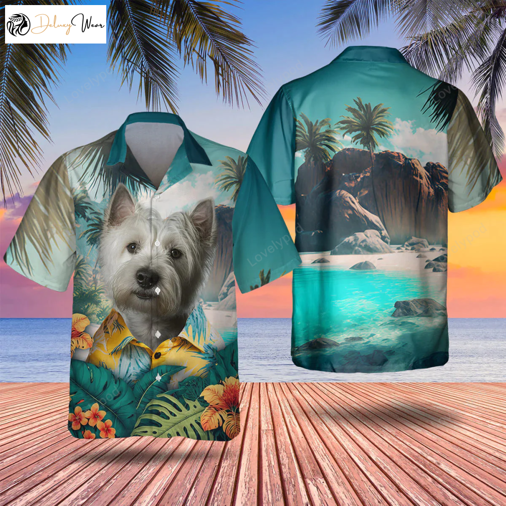West Highland White Terrier 3D Hawaiian Shirt Gift for Men Women Fans - Dog Lover Summer Shirt Gift for Men Women Fans for Men and Women