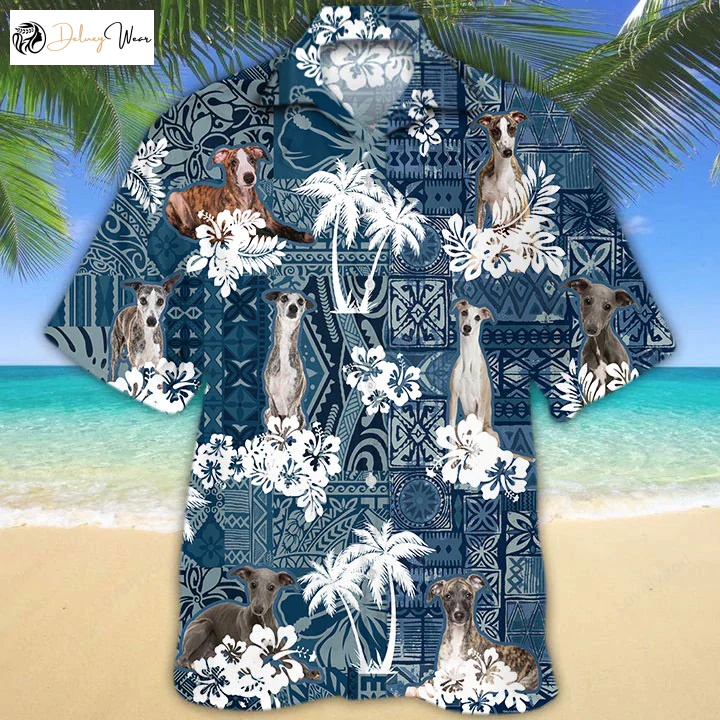 Stylish Whippet Hawaiian Shirt Gift for Men Women Fans: Trendy Canine Apparel for a Fashionable Summer!