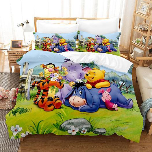 Winnie The Pooh Love Cute Bedding Set Decor Gift For Men Women Decor Gift For Men Women G95