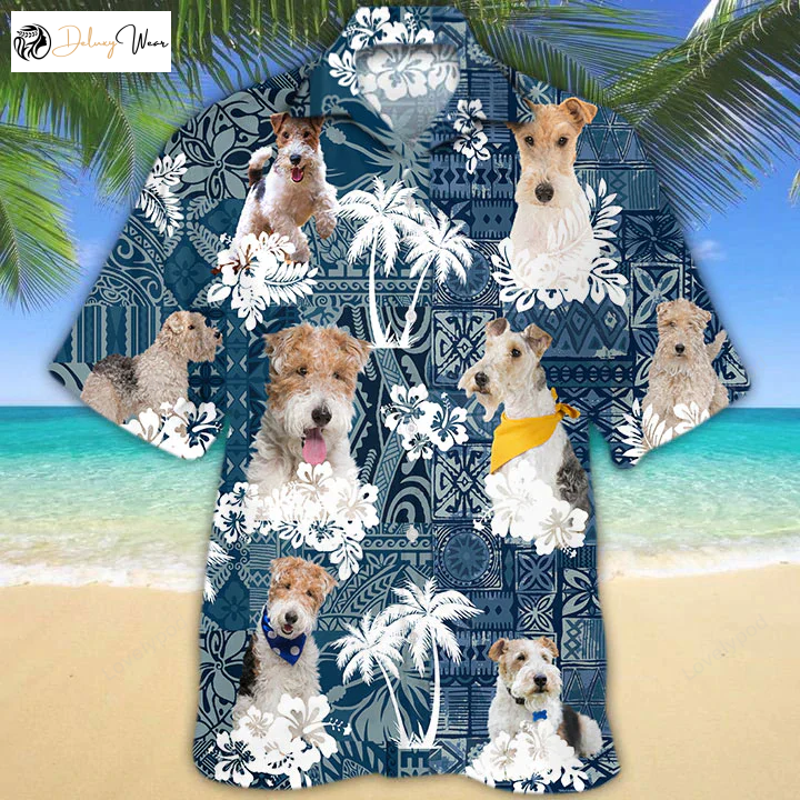 Stylish Wire Fox Terrier Hawaiian Shirt Gift for Men Women Fans - Trendy and Fun Dog Lover Apparel