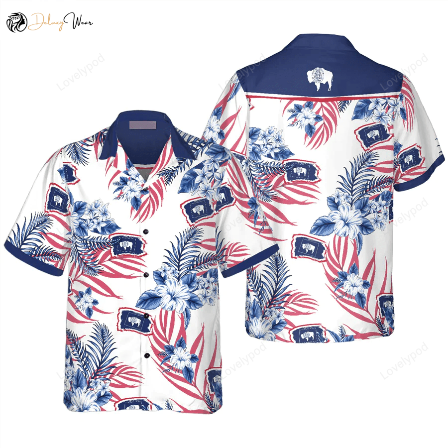Shop Wyoming Proud Hawaiian Shirt Gift for Men Women Fans - Stylish Summer Shirt Gift for Men Women Fans for Men Women & Adults