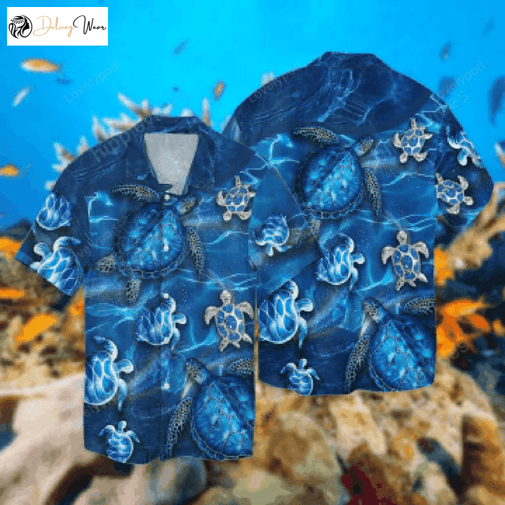 3D Turtles Blue Hawaiian Shirt Gift for Men Women Fans: Perfect Gift for Men & Turtle Lovers