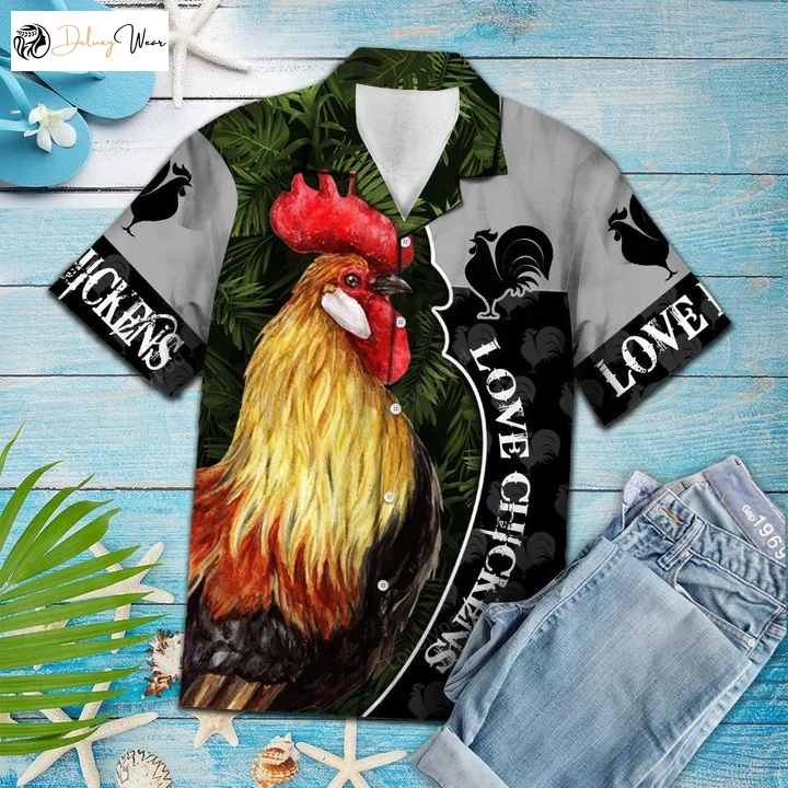 Stylish Asian Chicken Hawaiian Shirt Gift for Men Women Fans – Unique Portrait Pattern for a Trendy Look