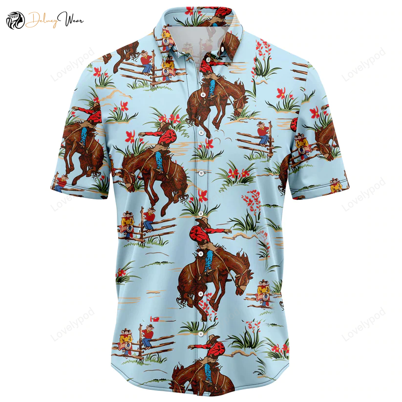 Stylish Cowboy Hawaiian Shirt Gift for Men Women Fans: Men & Women s Summer Aloha Beach Shirt Gift for Men Women Fans