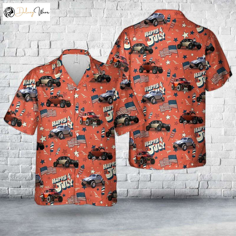 Baja Bug 4th Of July Hawaiian Shirt Gift for Men Women Fans – Men s Short Sleeve Aloha Shirt Gift for Men Women Fans
