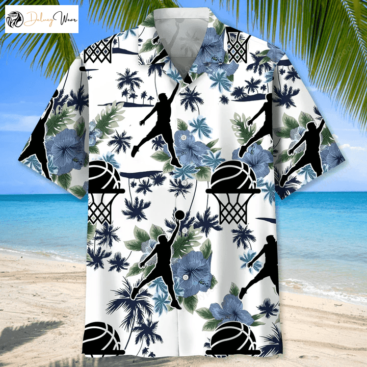 Men s Basketball Hawaiian Shirt Gift for Men Women Fans: Nature-Inspired Design for Basketball Players & Gifts