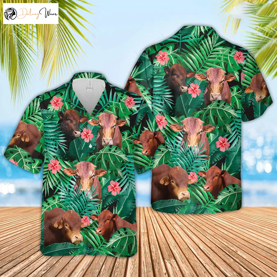 Beefmaster Cow Hawaiian Shirt Gift for Men Women Fans – Farmer & Funny Tropical Gift for Him