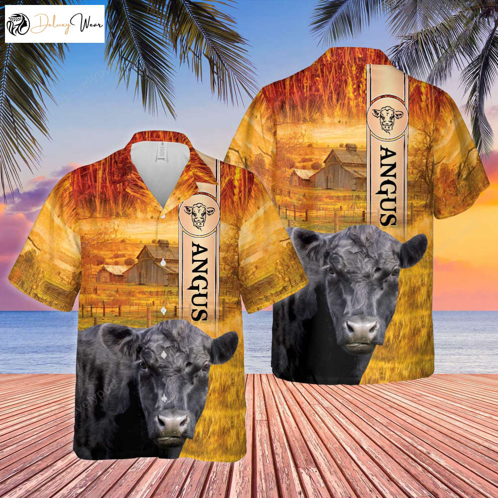 Black Angus Cattle Breed 3D Hawaiian Shirt Gift for Men Women Fans- Unique Cow Print Perfect Summer Gift for Men & Women