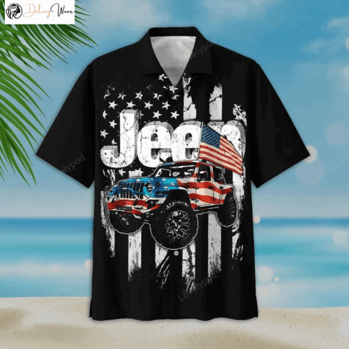 Black Theme Jee & Flag Hawaiian Shirt Gift for Men Women Fans – Unique Racing Car Beach Summer Family Shirt Gift for Men Women Fans