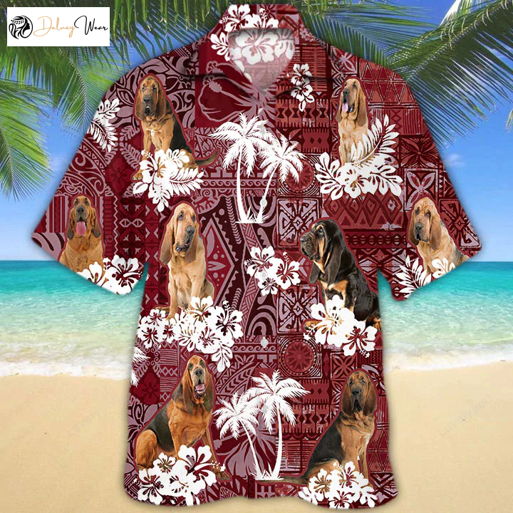Bloodhound Hawaiian Shirt Gift for Men Women Fans: Perfect Gift for Dog Lovers Animal Summer Shirt Gift for Men Women Fanss for Men