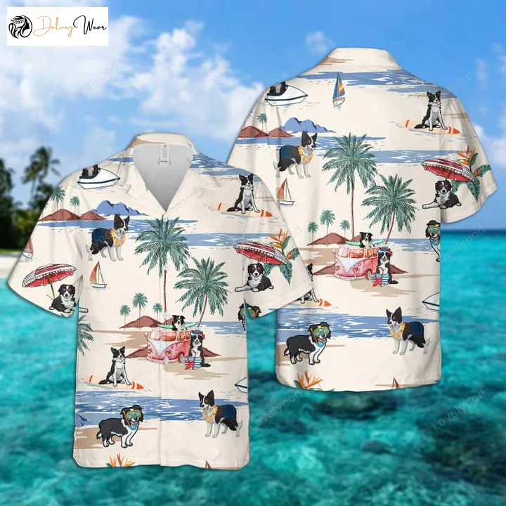 Border Collie Summer Beach Hawaiian Shirt Gift for Men Women Fans – Men s Aloha Beach Shirt Gift for Men Women Fans
