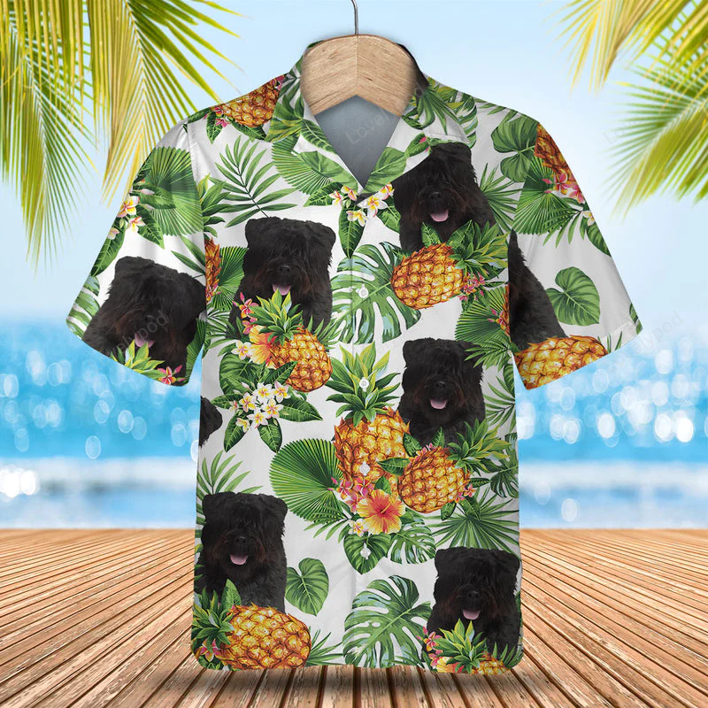 Bouvier Tropical Pattern Hawaiian Shirt Gift for Men Women Fans – Perfect Summer Gift for Men and Women Dog Hawaiian Shirt Gift for Men Women Fans