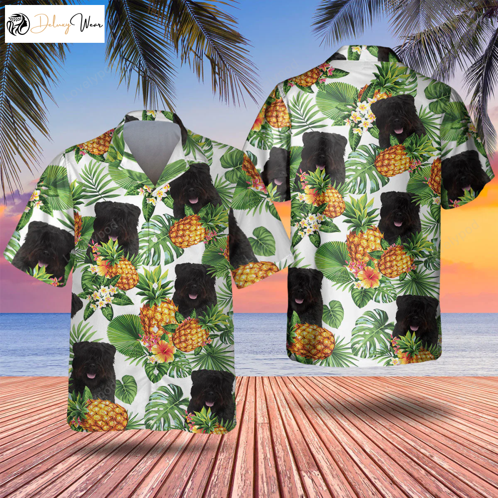 Bouvier Tropical Pattern Hawaiian Shirt Gift for Men Women Fans – Perfect Summer Gift for Men and Women Dog Hawaiian Shirt Gift for Men Women Fans