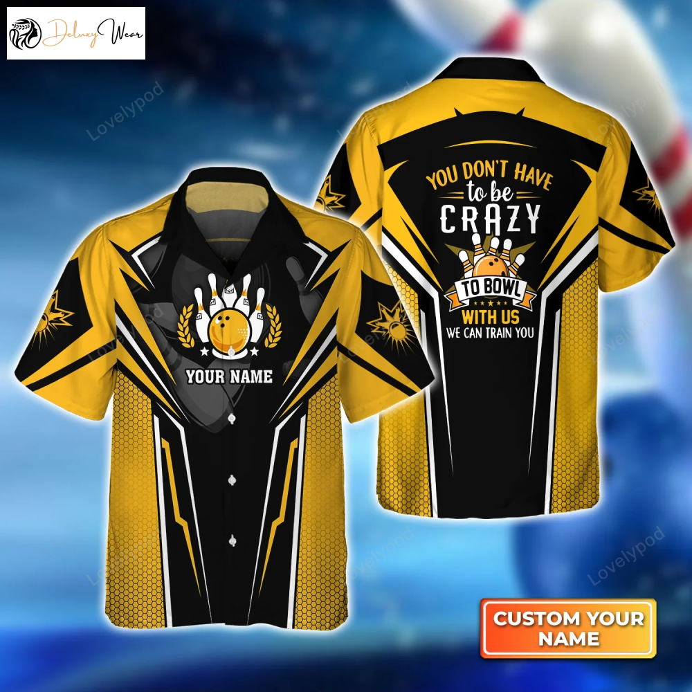 Vibrant Yellow Hawaiian Bowling Shirt Gift for Men Women Fans – Unisex Design for Bowling Teams Men & Women