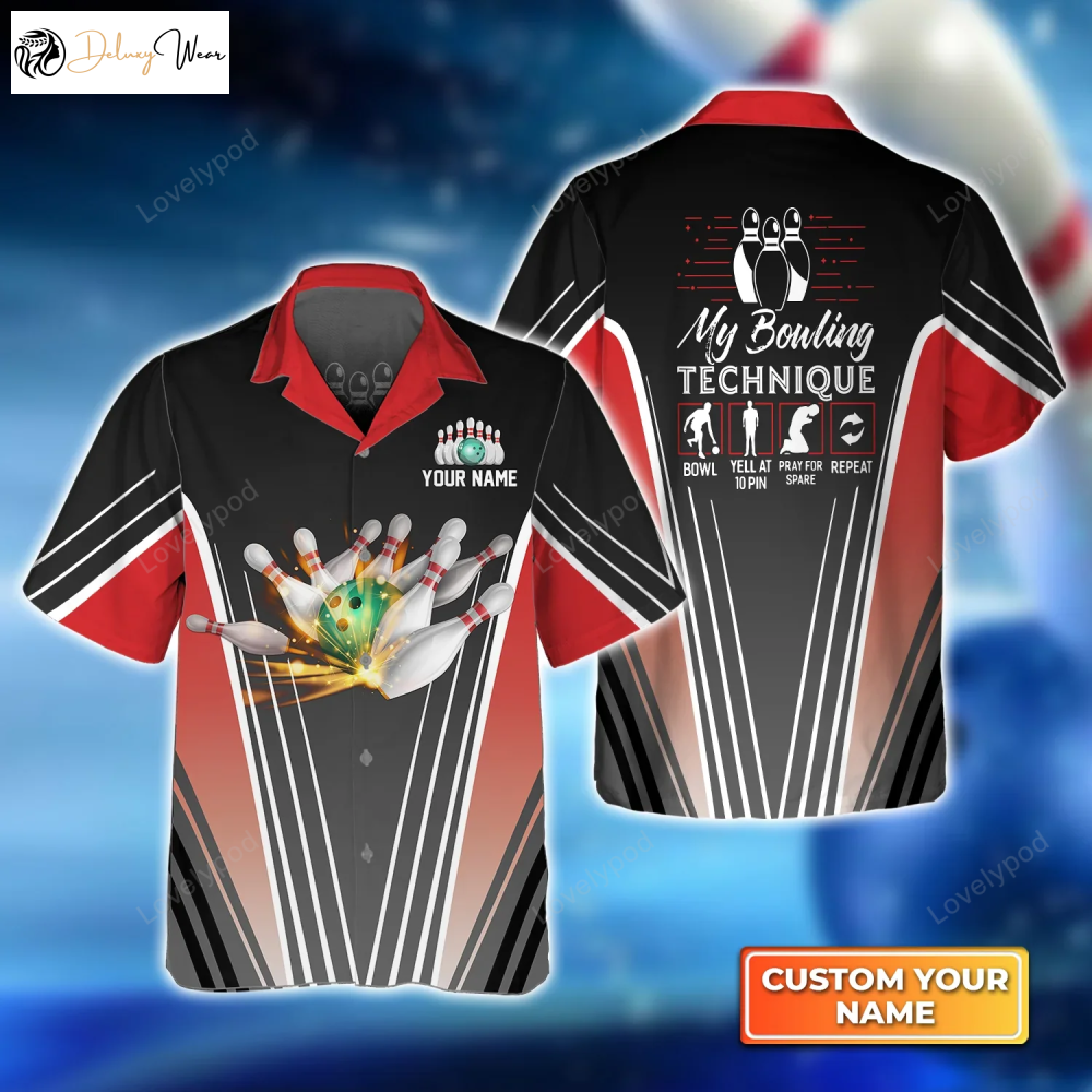 Red Hawaiian Bowling Shirt Gift for Men Women Fans: Enhance Your Bowling Technique with Style Men Women Team