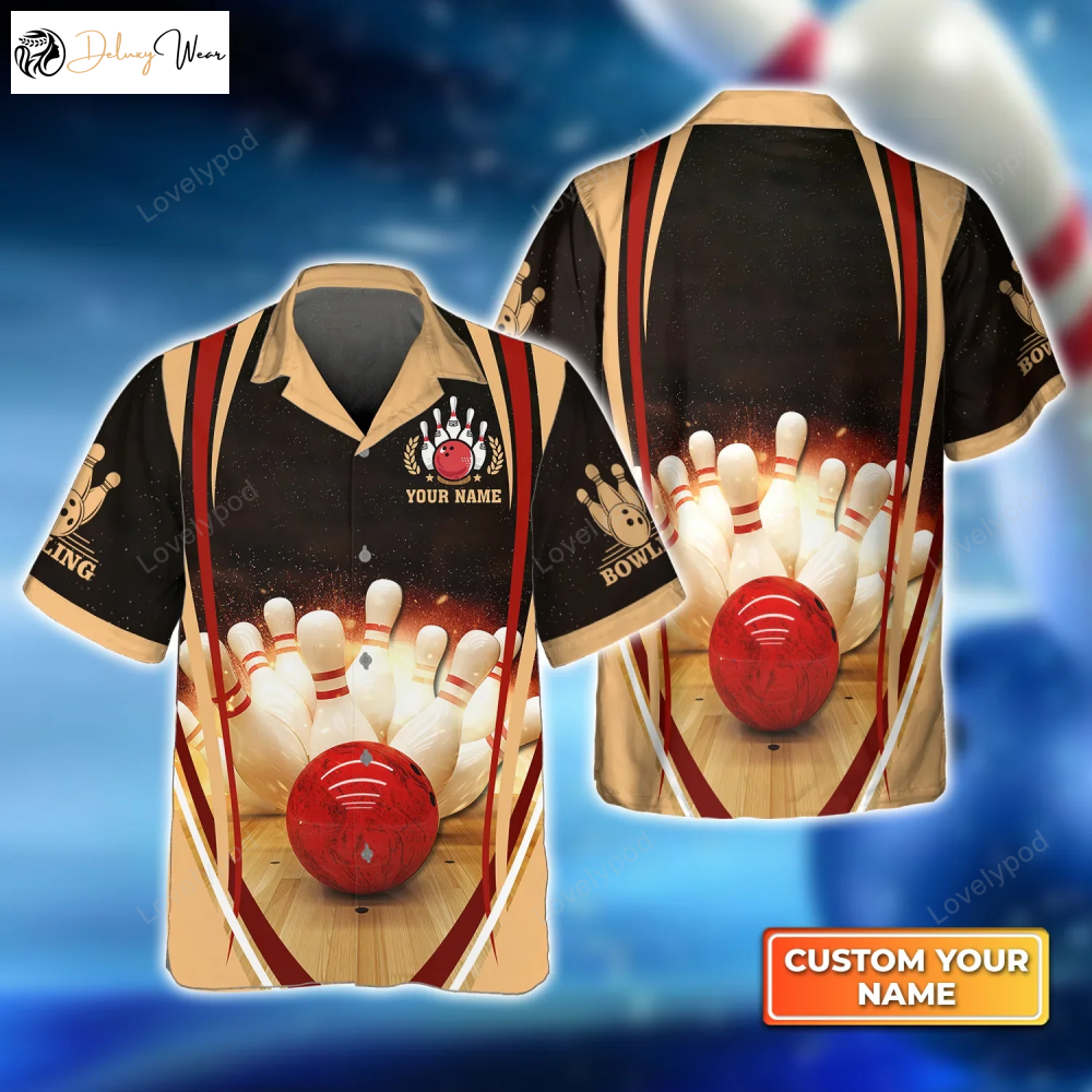 Bowling Strike Hit Fire Explosion Hawaiian Shirt Gift for Men Women Fans – Men Women Team