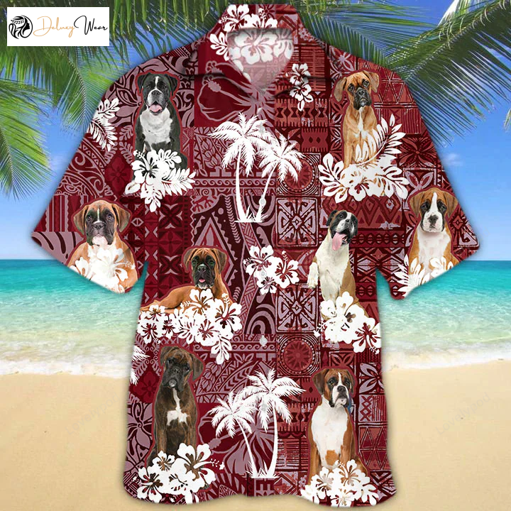 Boxer Dog Hawaiian Shirt Gift for Men Women Fans – Perfect Gift for Dog Lovers & Men Animal Summer Shirt Gift for Men Women Fanss