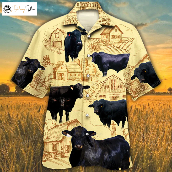 Brangus Cattle Lovers Farm Hawaiian Shirt Gift for Men Women Fans - Summer Men s & Women s Tropical Attire