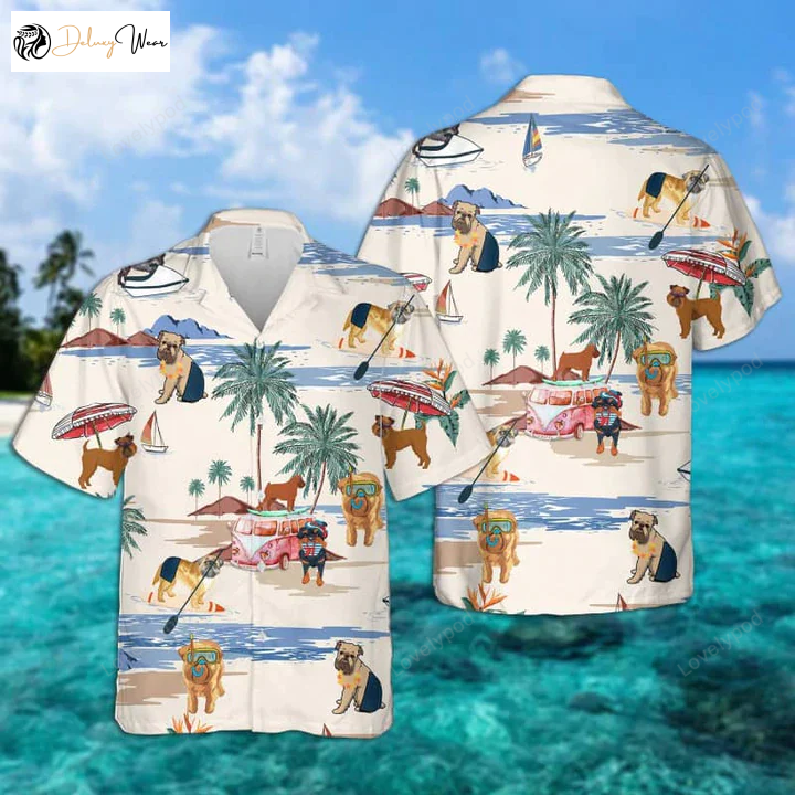 Brussels Griffon Hawaiian Shirt Gift for Men Women Fans: Stylish Men s Beach Aloha Shirt Gift for Men Women Fans for Summer