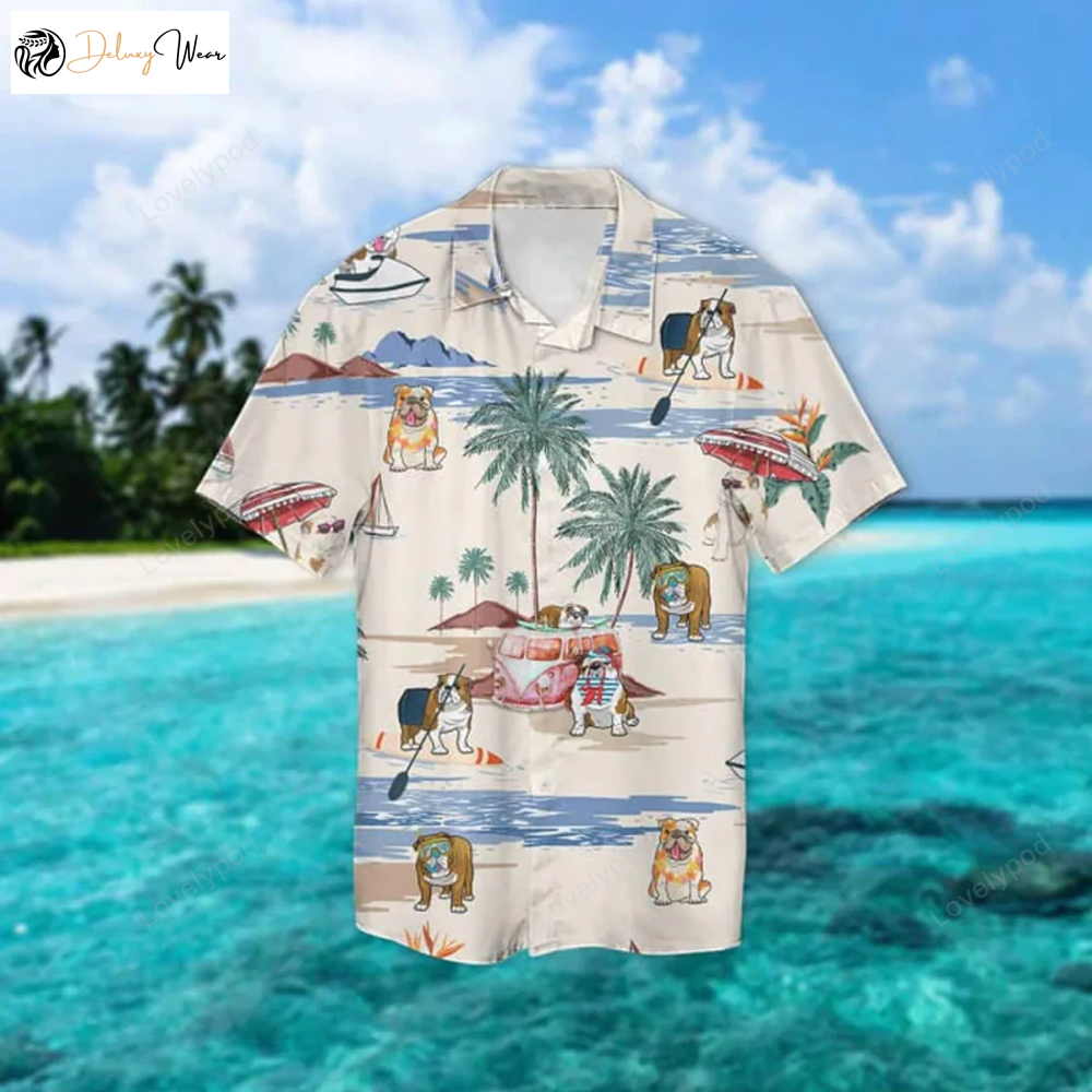 Bulldog Summer Beach Hawaiian Shirt Gift for Men Women Fans – Aloha Beach Shirt Gift for Men Women Fans for Men