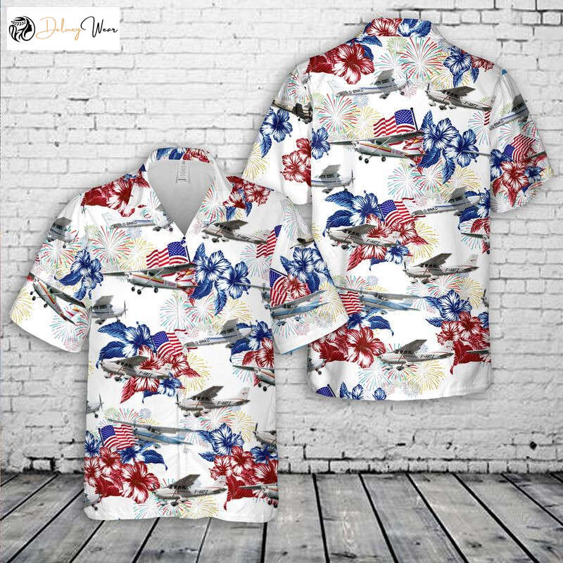 Celebrate 4th of July in Style with Cessna 172 Hawaiian Shirt Gift for Men Women Fans – Limited Edition
