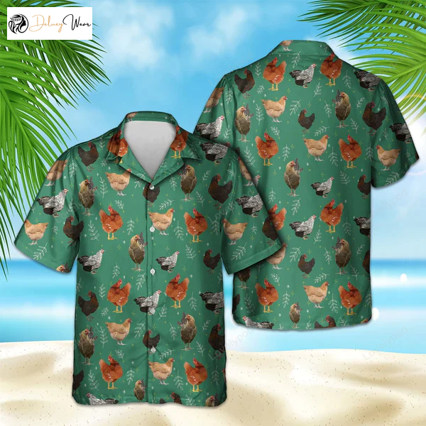 Chicken Pattern Hawaiian Shirt Gift for Men Women Fans – Fun Summer Gift for Men & Women