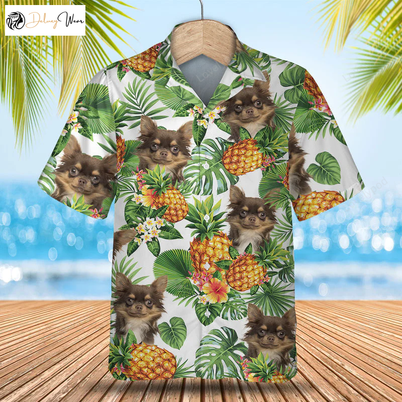 Chihuahua Tropical Pattern Hawaiian Shirt Gift for Men Women Fans – Perfect Summer Gift for Dog Lovers Men and Women
