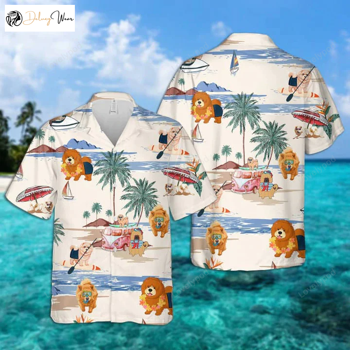 Chow Chow Summer Beach Hawaiian Shirt Gift for Men Women Fans – Men s Short Sleeve Aloha Beach Shirt Gift for Men Women Fans